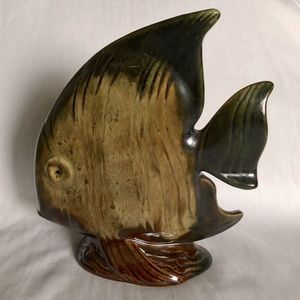 Vintage Canadian Art Pottery Tropical Angel Fish ElWill Canada 1950s